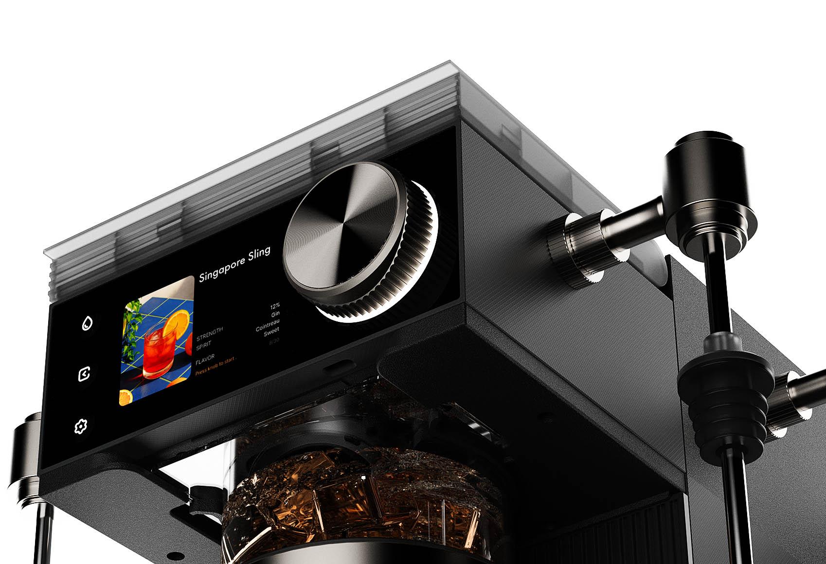 Close-up of the ORI Mix cocktail machine