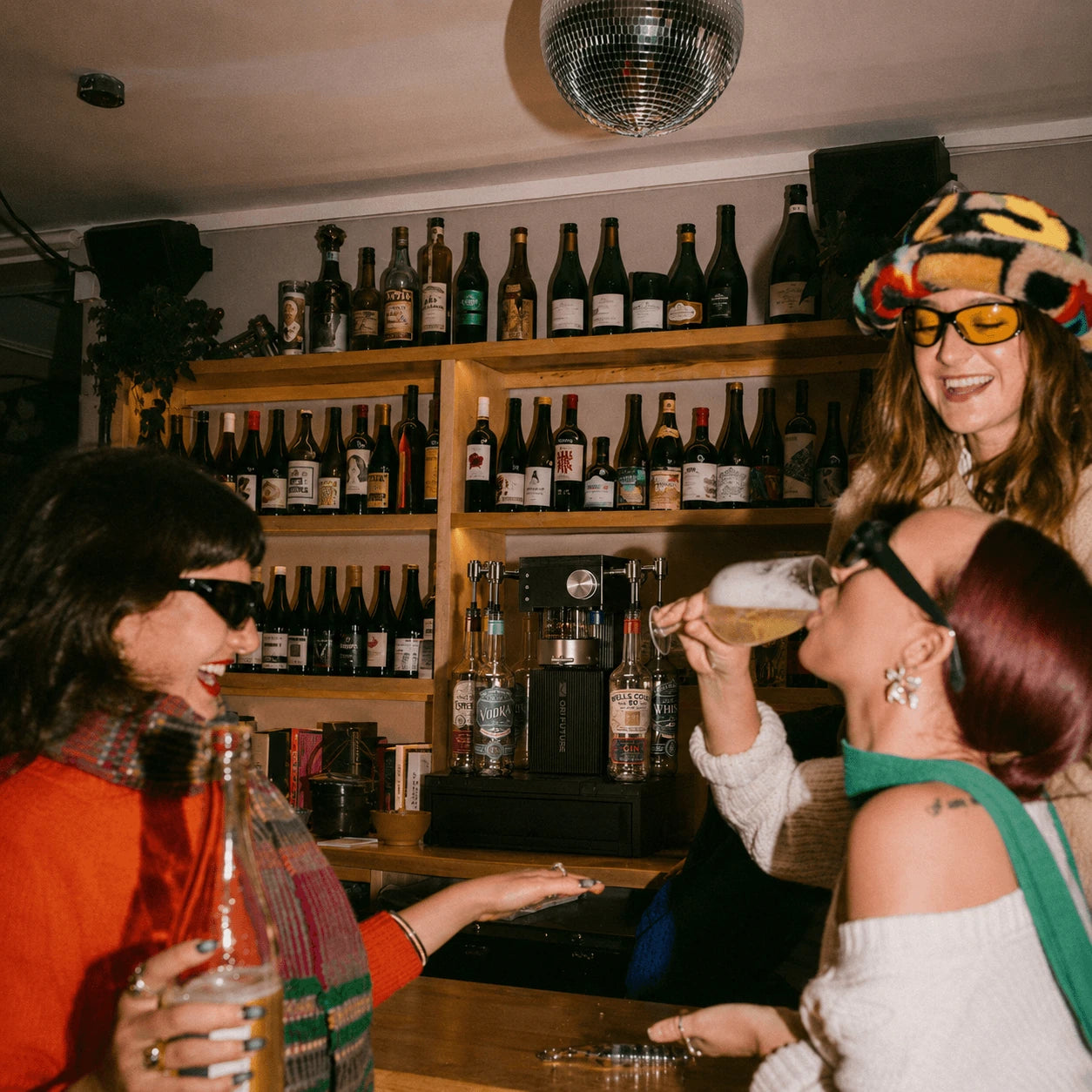 Friends enjoying cocktails together